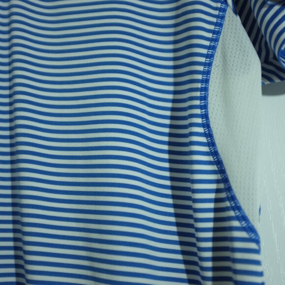 Under Armour Heatgear Regular coldblack blue Striped Polo Shirt Blue Men's M - Picture 7 of 8